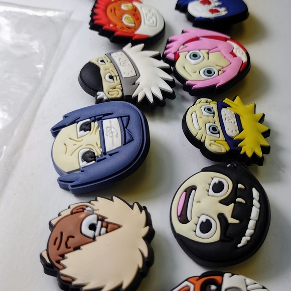 Anime Naruto 14 Charms for Slip-on Rubber Shoes (Jibbitz)  New in Package - Picture 1 of 10